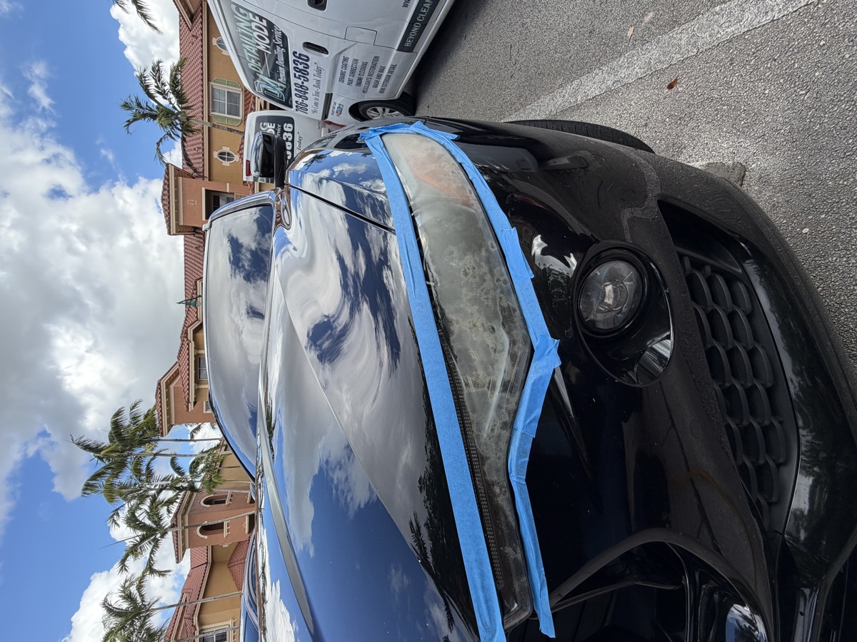 Before headlight restoration Hollywood FL